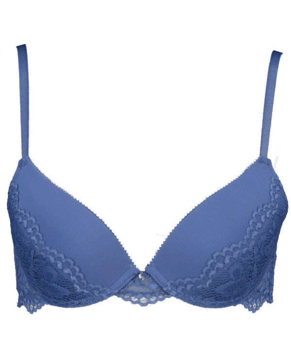 Low rise plunge Padded BH - Blauw