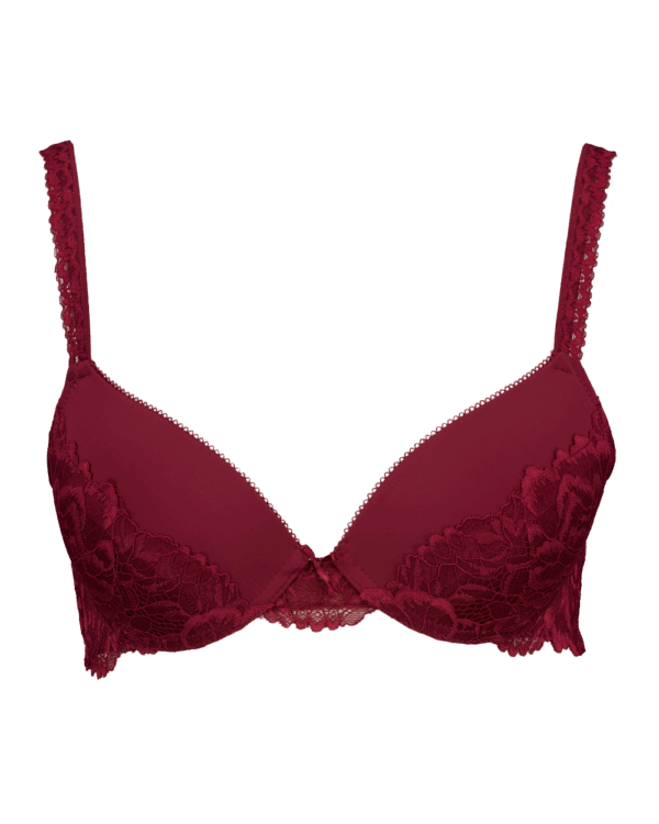 Low rise plunge Padded BH - Rood